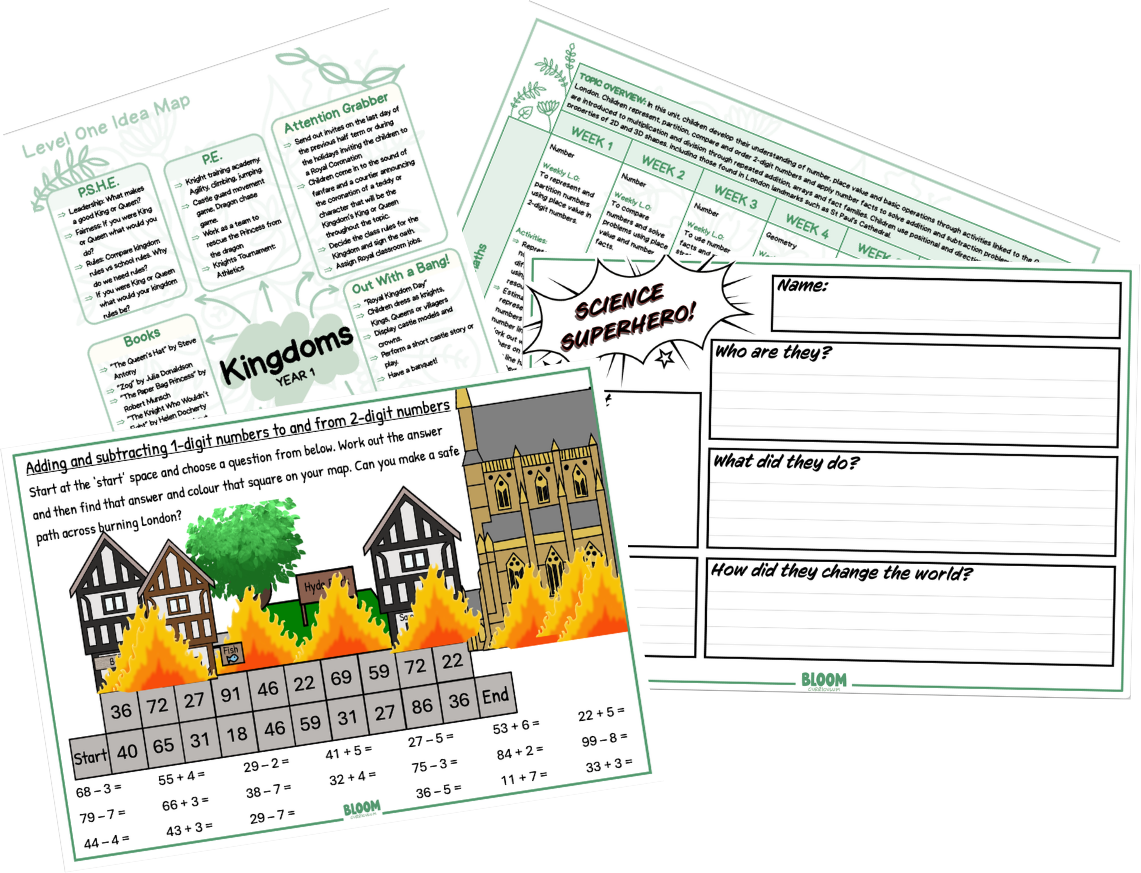 Bloom curriculum worksheets